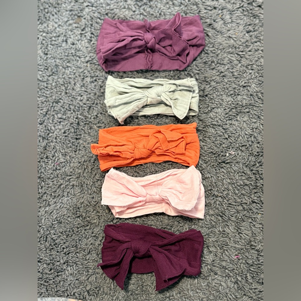 NWT set of 5 baby headbands with bows